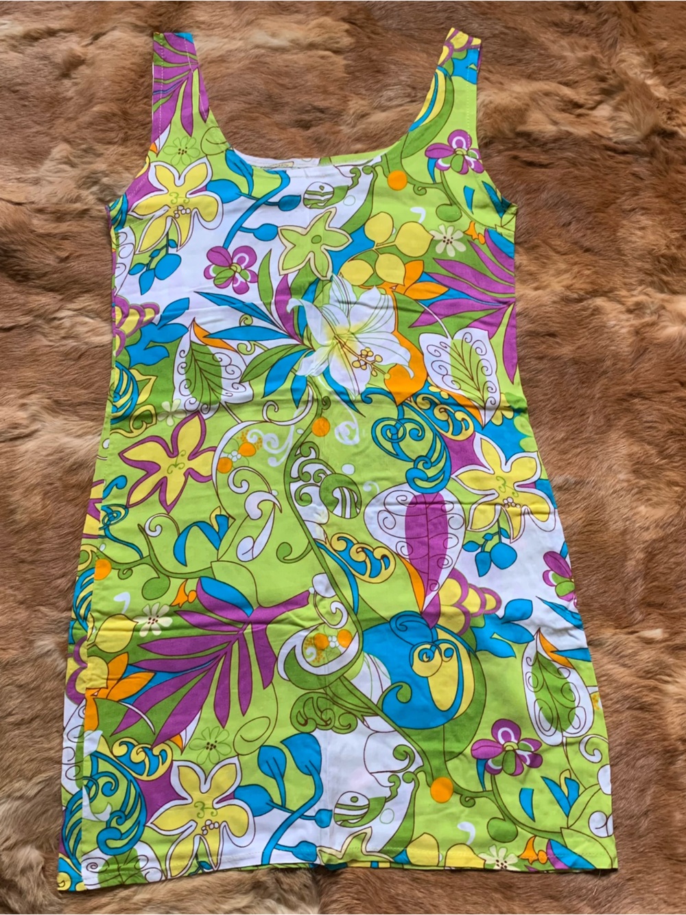 Vintage colorful floral slip dress size s/m